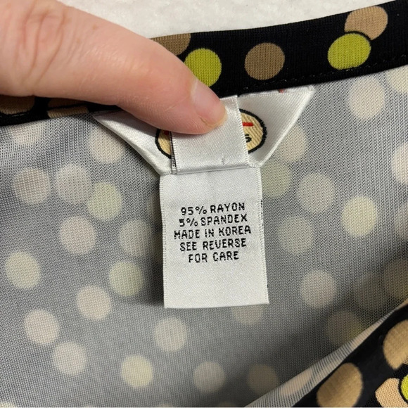 Talbots Dot Midi Skirt A Line Stretchy Rayon Spandex - Picture 4 of 6